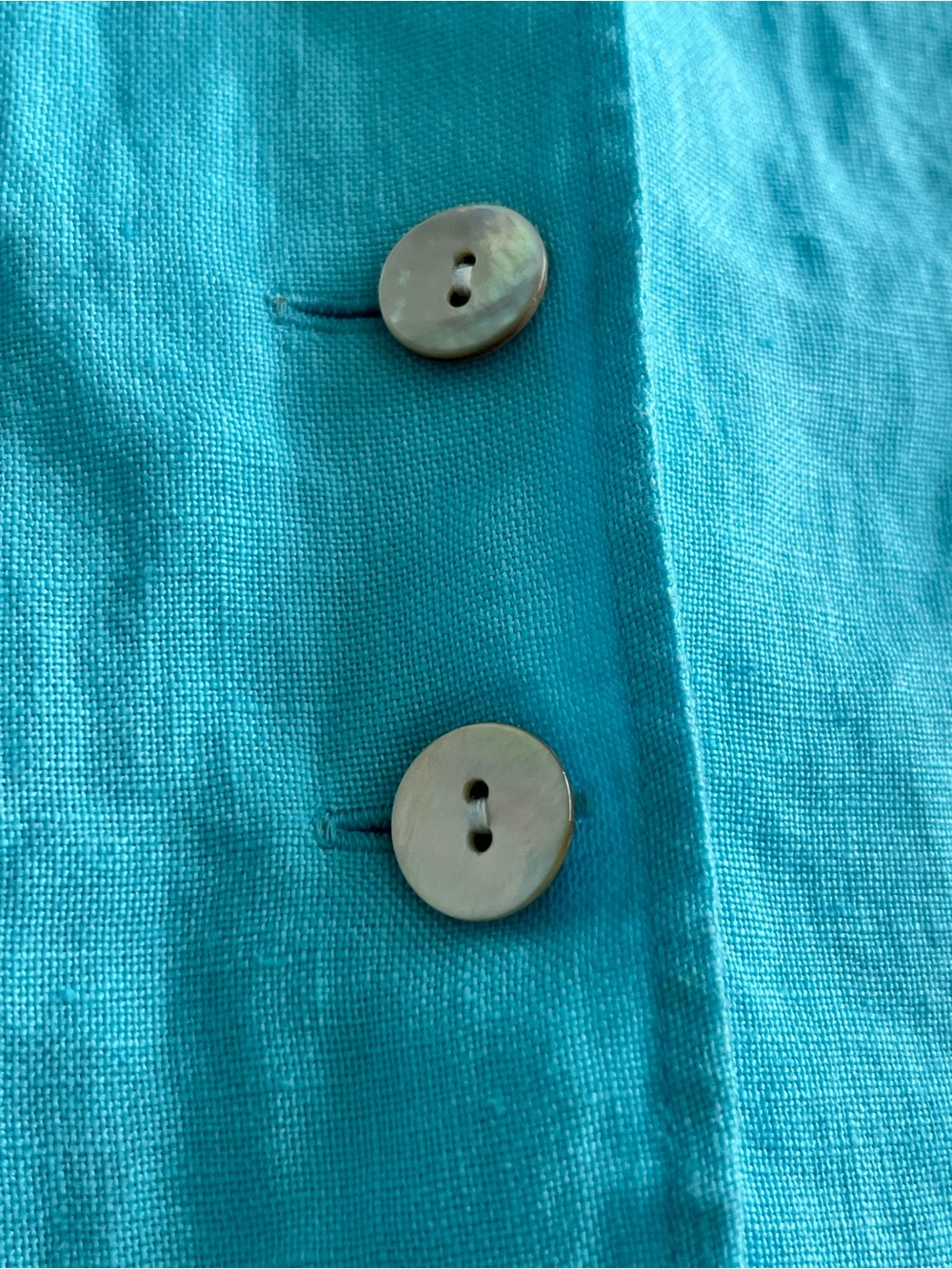 Talbots Bright Aqua Linen Shirt Jacket Size 6 - Picture 6 of 14
